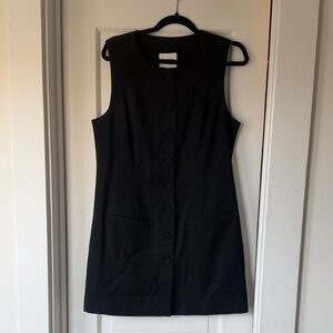 Abercrombie & Fitch Black Button-Front Mini Dress